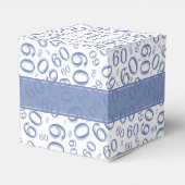 Vielen Dank für Ihr 60. Zahlenmuster Blau/Weiß Geschenkschachtel (Rückseite)