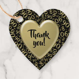 Vielen Dank für Ihr 90. Cool Zahlenmuster Gold und Geschenkanhänger