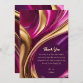 Vielen Dank für Ihr Abstraktes Flow Art- Fuchsia u Einladung (Vorne/Hinten)