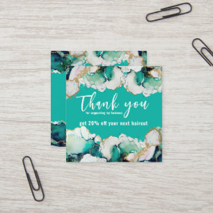 Vielen Dank für Ihr Abstraktes Grünes Elegantes Un Quadratische Visitenkarte