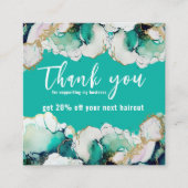 Vielen Dank für Ihr Abstraktes Grünes Elegantes Un Quadratische Visitenkarte (Vorderseite)