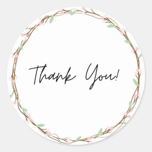 Vielen Dank für Ihr Aufkleber Blume Thema (Vorderseite)