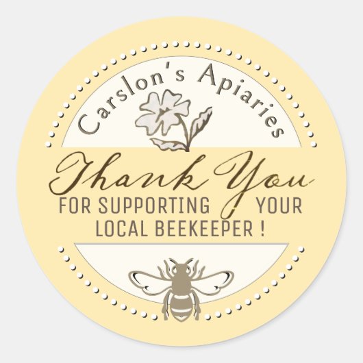 Vielen Dank für Ihr Aufkleber mit Bienenhonig Apia (Vorderseite)