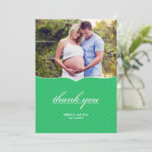 Vielen Dank für Ihr Baby Dusche Foto Flat Card Dankeskarte (Stehend Vorderseite)