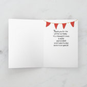 Vielen Dank für Ihr Baby Geschenk auf Red Egg und  Karte (Innenseite)