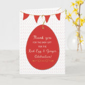 Vielen Dank für Ihr Baby Geschenk auf Red Egg und  Karte (Gelbe Blume)