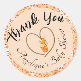 Vielen Dank für Ihr Baby Shower Fall Motif & Color Runder Aufkleber