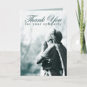 Vielen Dank für Ihr Beileid (betender Engel) Dankeskarte