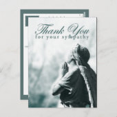 Vielen Dank für Ihr Beileid (betender Engel) Postkarte (Vorne/Hinten)