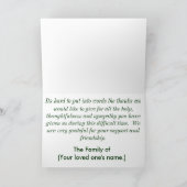 Vielen Dank für Ihr Beileid Dankeskarte (Innenseite)