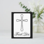 Vielen Dank für Ihr Beileid (elegantes Kreuz) (Stehend Vorderseite)