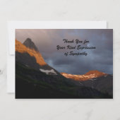 Vielen Dank für Ihr Beileid, Glacier Sunrise Card Dankeskarte (Vorderseite)