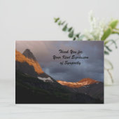 Vielen Dank für Ihr Beileid, Glacier Sunrise Card Dankeskarte (Stehend Vorderseite)