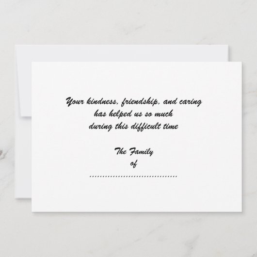 Vielen Dank für Ihr Beileid, Glacier Sunrise Card Dankeskarte (Rückseite)