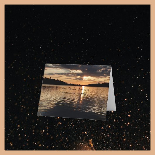 Vielen Dank für Ihr Beileid, Golden Sunset am See Dankeskarte