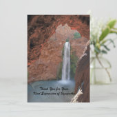 Vielen Dank für Ihr Beileid, Wasserfall Note Card Dankeskarte (Stehend Vorderseite)