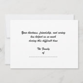 Vielen Dank für Ihr Beileid, Wasserfall Note Card Dankeskarte (Rückseite)