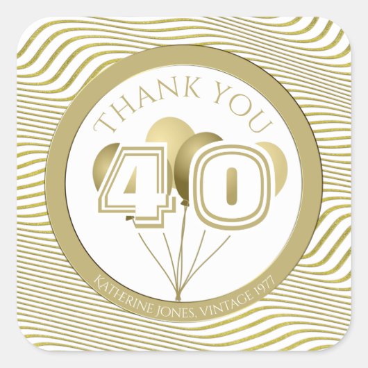 Vielen Dank für Ihr benutzerdefiniertes Alter Funk Quadratischer Aufkleber (Vorderseite)