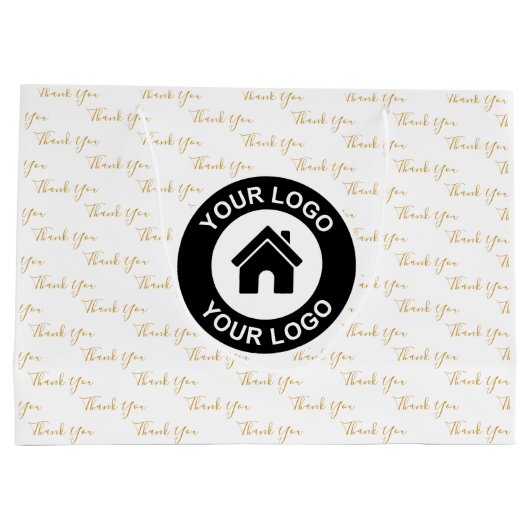 Vielen Dank für Ihr benutzerdefiniertes Firmenlogo Große Geschenktüte (Rückseite)