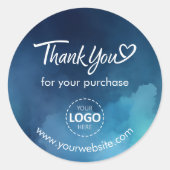 Vielen Dank für Ihr benutzerdefiniertes Logo/ Webs Runder Aufkleber (Vorderseite)
