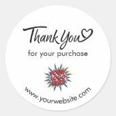 Vielen Dank für Ihr benutzerdefiniertes Logo/ Webs Runder Aufkleber (Vorderseite)