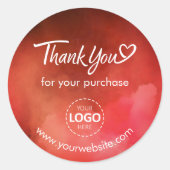 Vielen Dank für Ihr benutzerdefiniertes Logo/Websi Runder Aufkleber (Vorderseite)