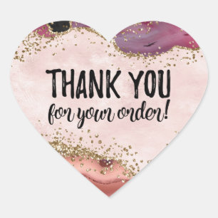 Vielen Dank für Ihr Bestelllabel Herz-Aufkleber
