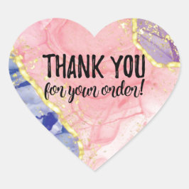 Vielen Dank für Ihr Bestelllabel Herz-Aufkleber