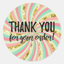 Vielen Dank für Ihr Bestelllabel Runder Aufkleber