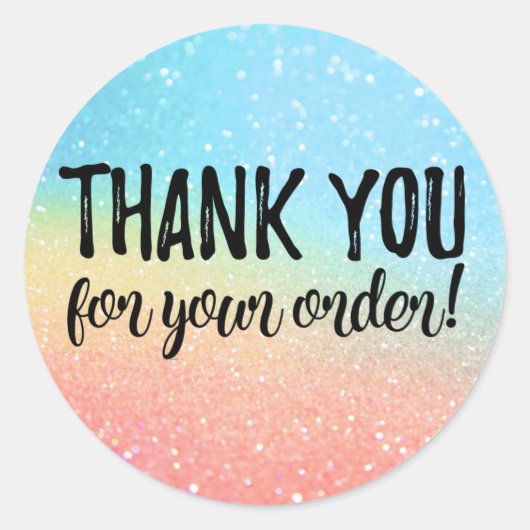 Vielen Dank für Ihr Bestelllabel Runder Aufkleber (Vorderseite)