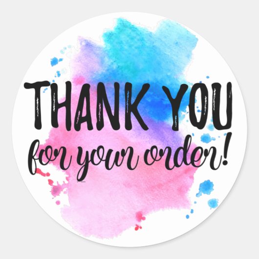 Vielen Dank für Ihr Bestelllabel Runder Aufkleber (Vorderseite)