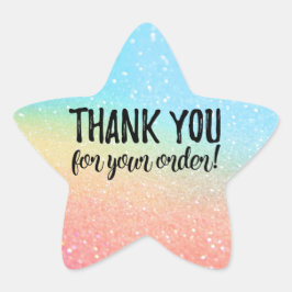Vielen Dank für Ihr Bestelllabel Stern-Aufkleber