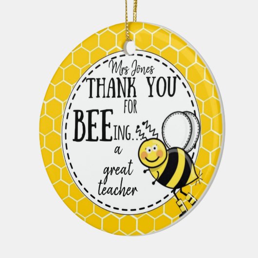Vielen Dank für Ihr Bienengespenst Keramik Ornament (Links)