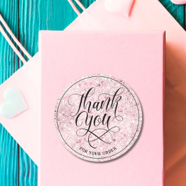 Vielen Dank für Ihr Branding Skriptblush Rose Gold Runder Aufkleber