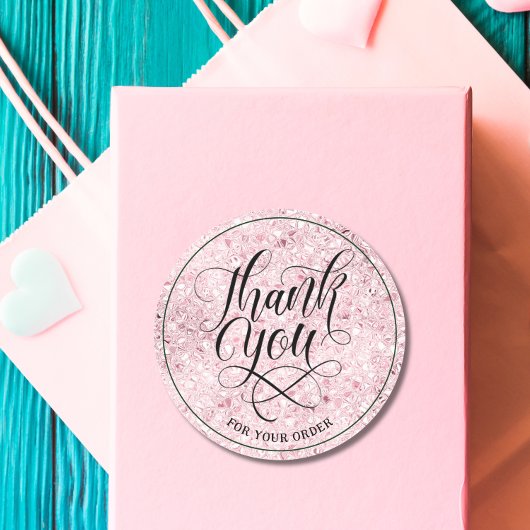 Vielen Dank für Ihr Branding Skriptblush Rose Gold Runder Aufkleber