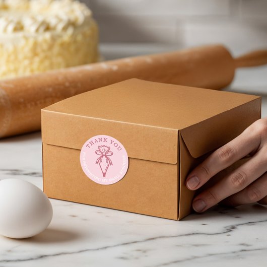 Vielen Dank für Ihr Business Bäckerei Konditorei P Runder Aufkleber