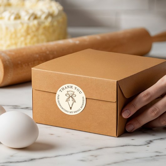 Vielen Dank für Ihr Business Bakery Patisserie Bag Runder Aufkleber