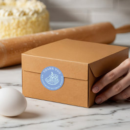 Vielen Dank für Ihr Business Blue Bäckerei Kondito Runder Aufkleber