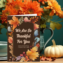 Vielen Dank für Ihr Business Erntedank Blätter Karte