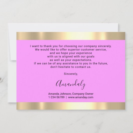 Vielen Dank für Ihr Business Insert Card Holograph Einladung (Rückseite)