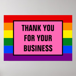 Vielen Dank für Ihr Business LGBT Kunden Rainbow P Poster