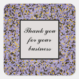 Vielen Dank für Ihr Business Mosaic Kundenempfehlu Quadratischer Aufkleber