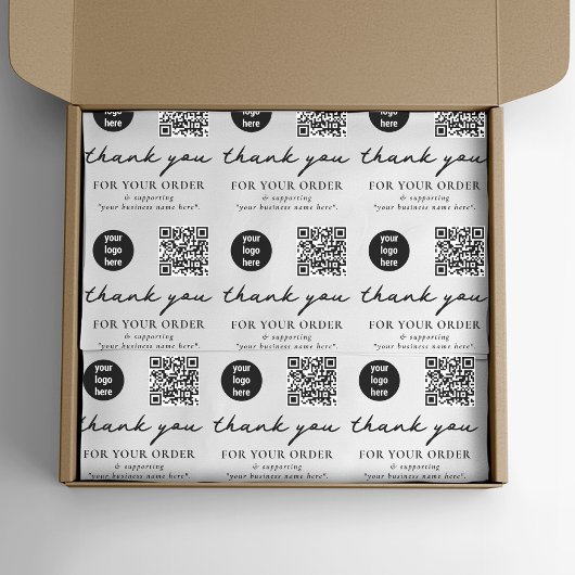 Vielen Dank für Ihr Business Packing Logo QR Code Seidenpapier