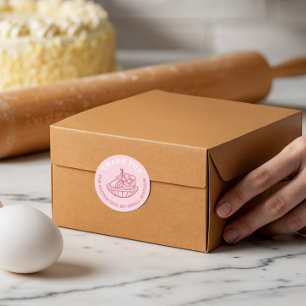 Vielen Dank für Ihr Business Pink Bäckerei Kondito Runder Aufkleber