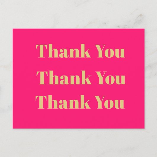 Vielen Dank für Ihr Business Pink Gold Personal Postkarte (Vorderseite)