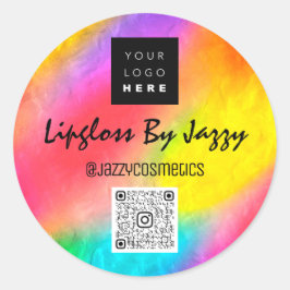 Vielen Dank für Ihr Business QR Code Logo Rainbow  Runder Aufkleber