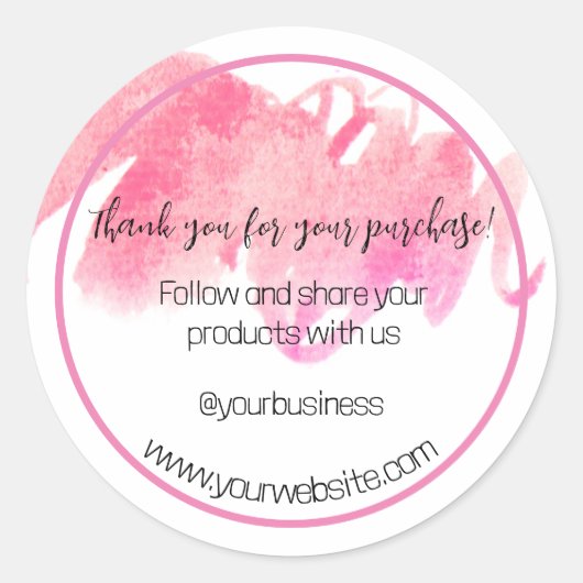 Vielen Dank für Ihr Business-Sticker Runder Aufkleber (Vorderseite)