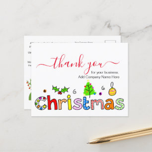 Vielen Dank für Ihr Business Weihnachten Postkarte