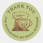 Vielen Dank für Ihr Business Woodgrain Mischpult Runder Aufkleber (Vorderseite)