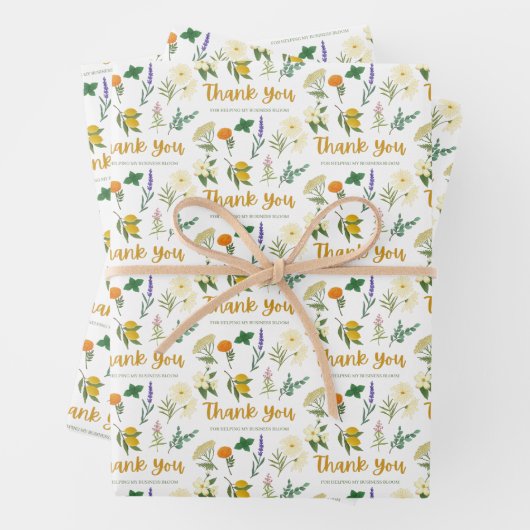 Vielen Dank für Ihr Business Wrapping Paper Sheets Geschenkpapier Set (Beispiel)